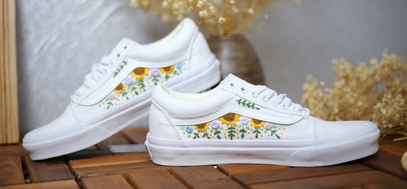 Wildflower Vine Converse Embroidery
