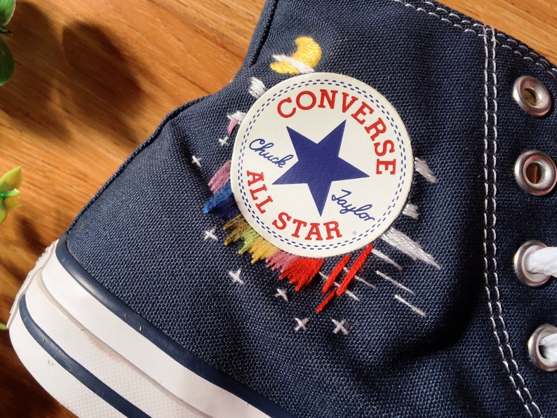 Astronaut Dog and Planet Converse Embroidery