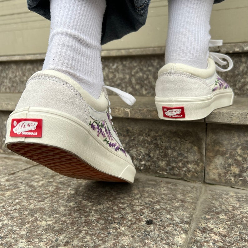 Lavender Vine Converse Embroidery