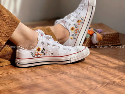 Embroidered Sneakers Sunflower Garden