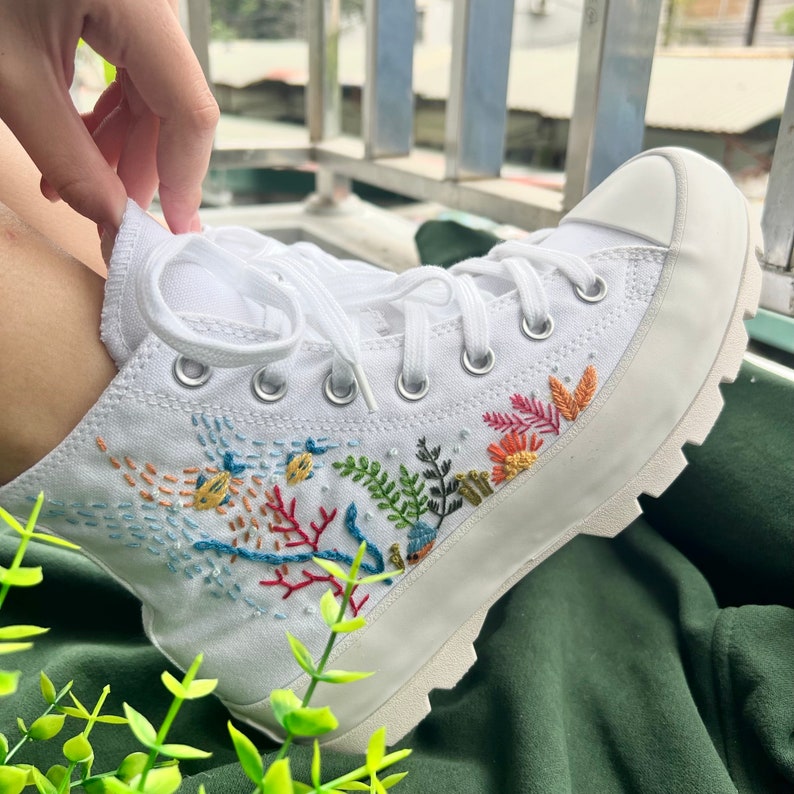 Ocean Coral Converse Embroidery