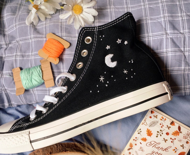 Constellation and Moon Converse Embroidery