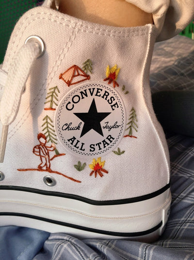 Mountain & Hiking Scene Converse Embroidery