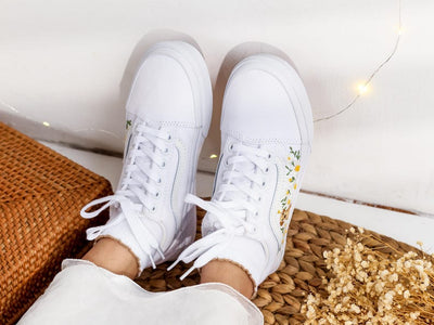 Dog Floral Converse Embroidery