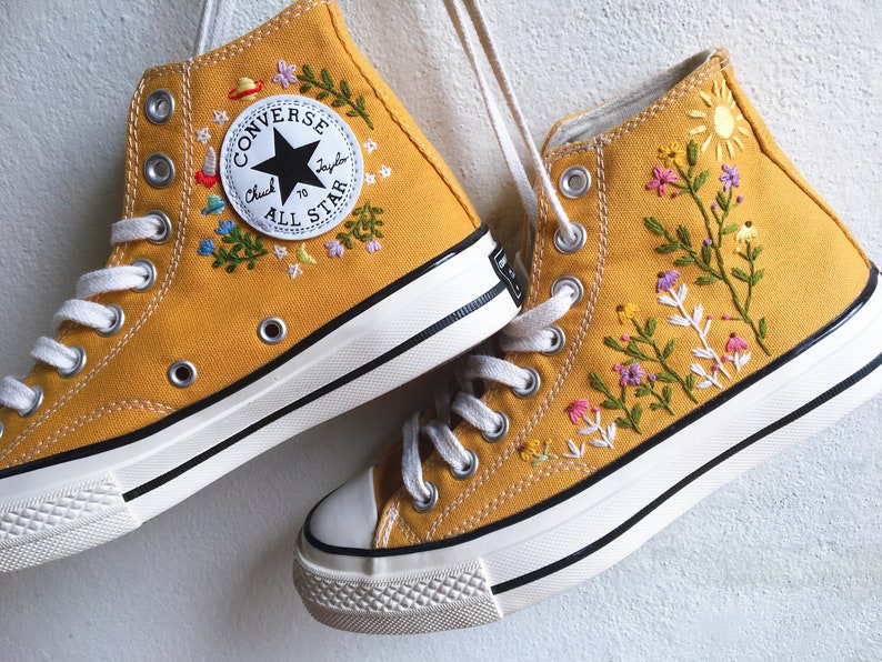 Daisy and Wildflower Converse Embroidery