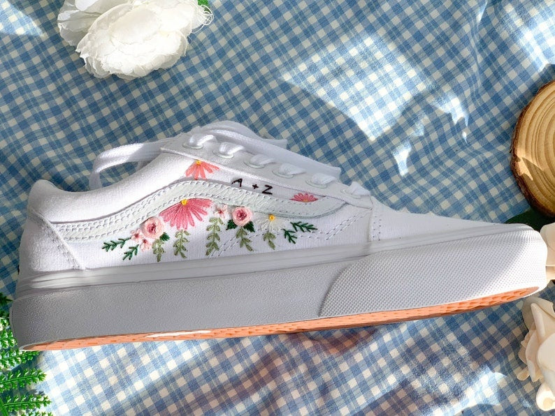 Pink Coneflower Converse Embroidery