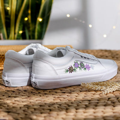 Purple Aster Wedding Converse Embroidery