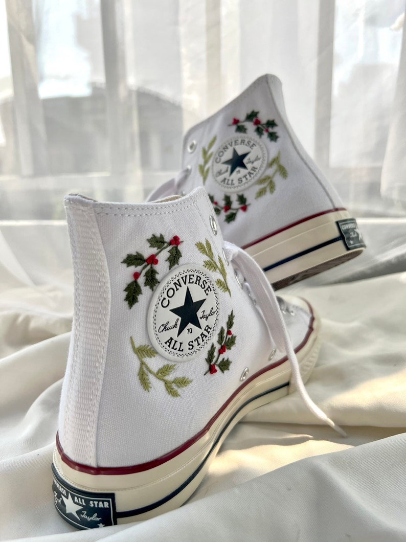 Converse Embroidered Sweet Orange Flower Garden