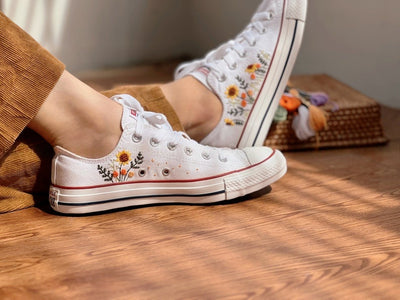 Sunflower Garden Converse Embroidery