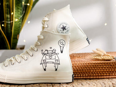 Mr Mrs Bicycle Converse Embroidery