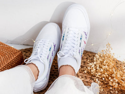 Lavender Pastel Vine Converse Embroidery