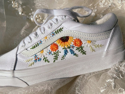 Sunflower Meadow Converse Embroidery