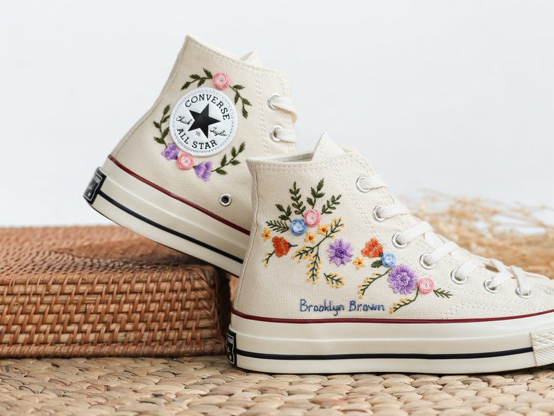 Wildflower Garden Converse Embroidery