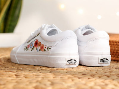 Multicolor Wildflowers Converse Embroidery