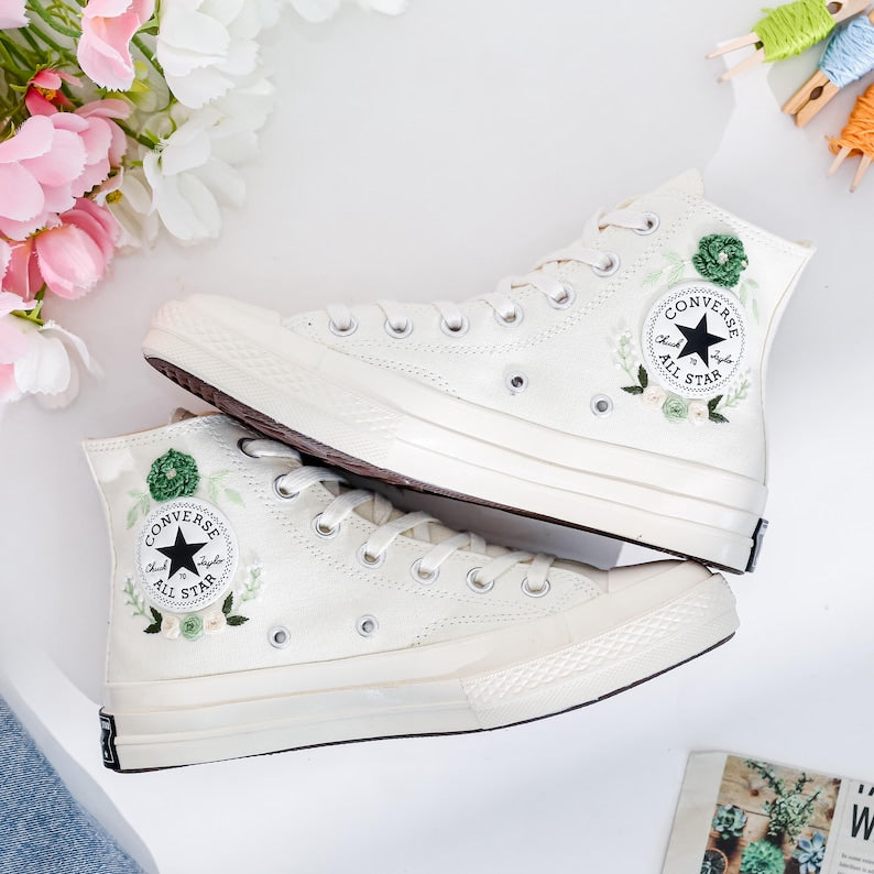 Sola Flower Embroidered Converse Shoes