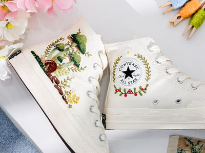 Mushrooms Embroidered Converse Shoes