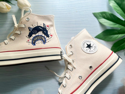 Moon and Sun Rabbits Converse Embroidery