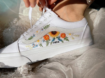 Sunflower Garden Converse Embroidery