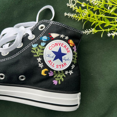Mushrooms and Dandelions Converse Embroidery