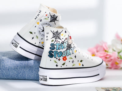 Spooky Embroidered Converse Shoes