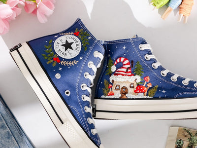 Christmas Embroidered Converse Shoes