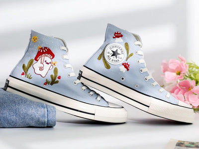 Ghost Embroidered Converse Shoes