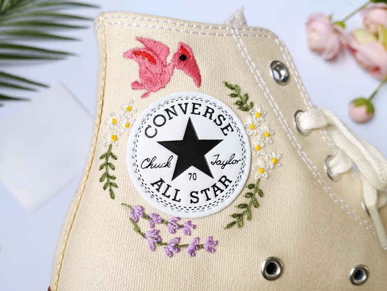 Converse High Tops Mushrooms And Frogs Embroidery