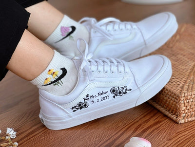Black Rose Wedding Converse Embroidery