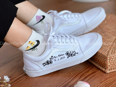 Embroidered Vans Personalize Your Name And Wedding Date