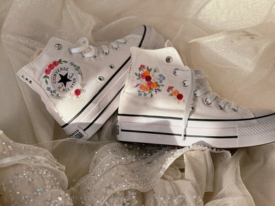 Rose Bouquet Converse Embroidery