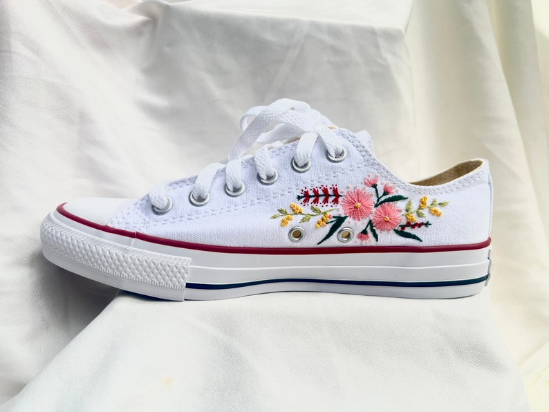 Pink Blossom Converse Embroidery