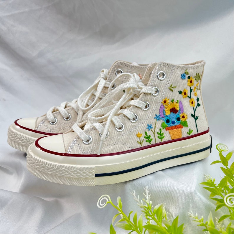Stitch and Sunflowers Converse Embroidery