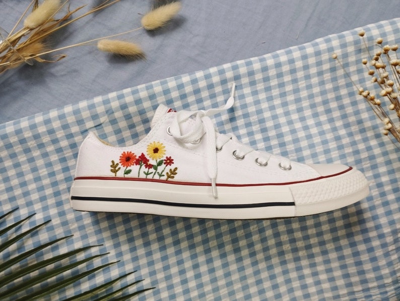 Flower Garden Converse Embroidery