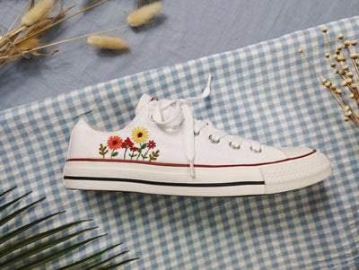 Flower Garden Converse Embroidery