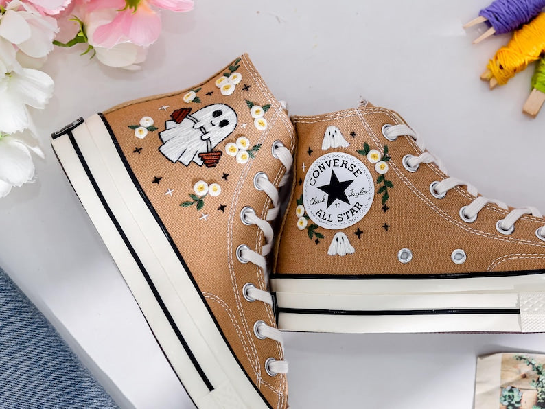 Halloween Embroidered Converse Shoes