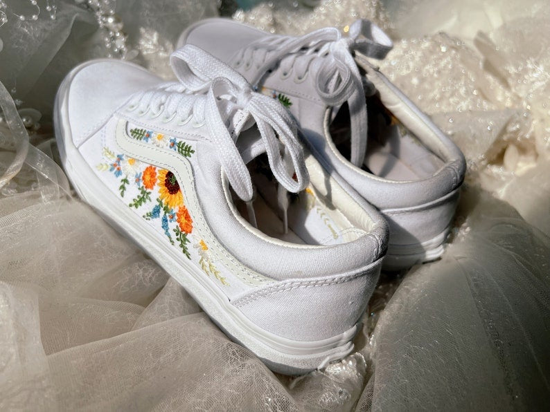 Sunflower Meadow Converse Embroidery