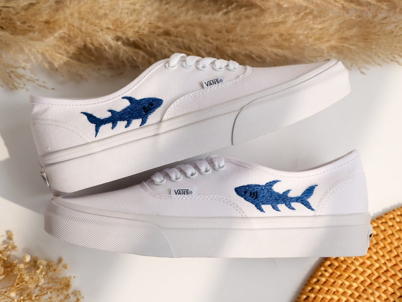 Shark Embroidered Vans