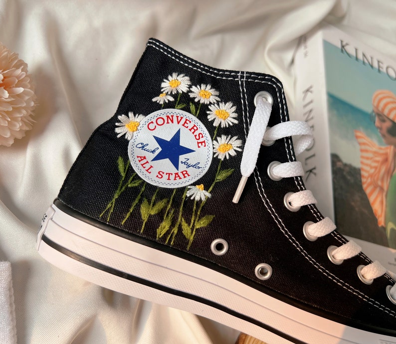 Daisy Flower Converse Embroidery