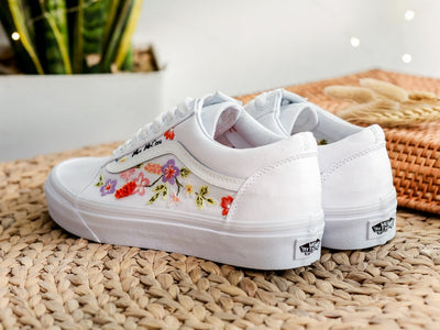 Colorful Wildflower Converse Embroidery