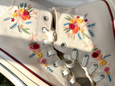 Pastel Rose Garden Converse Embroidery