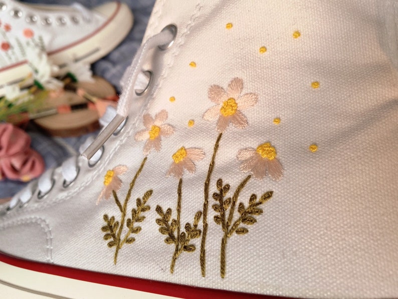 Love Daisy Converse Embroidery