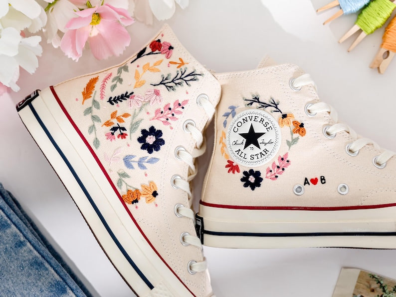 Ghost Embroidered Converse Shoes