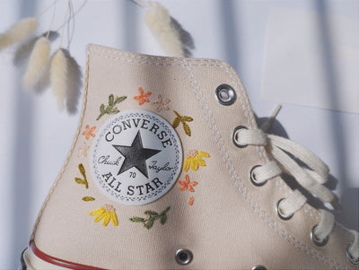 Pastel Wildflower Converse Embroidery