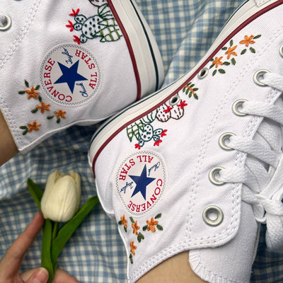 Cactus Cat Converse Embroidery
