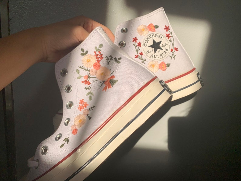 Pastel Bouquet Converse Embroidery