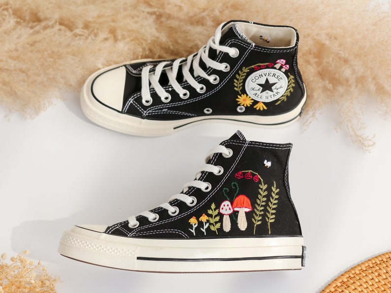 Mushroom Embroidered Converse High Top