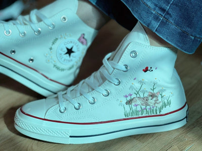 Cat & Mushroom Converse Embroidery