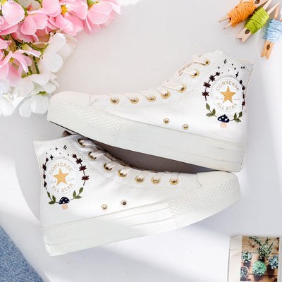 Mushrooms Embroidered Converse Shoes