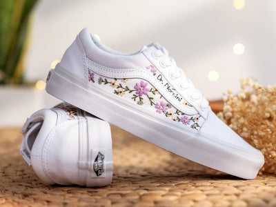 Purple Wildflowers Converse Embroidery