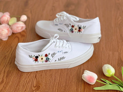 Anemone Rose Wedding Converse Embroidery